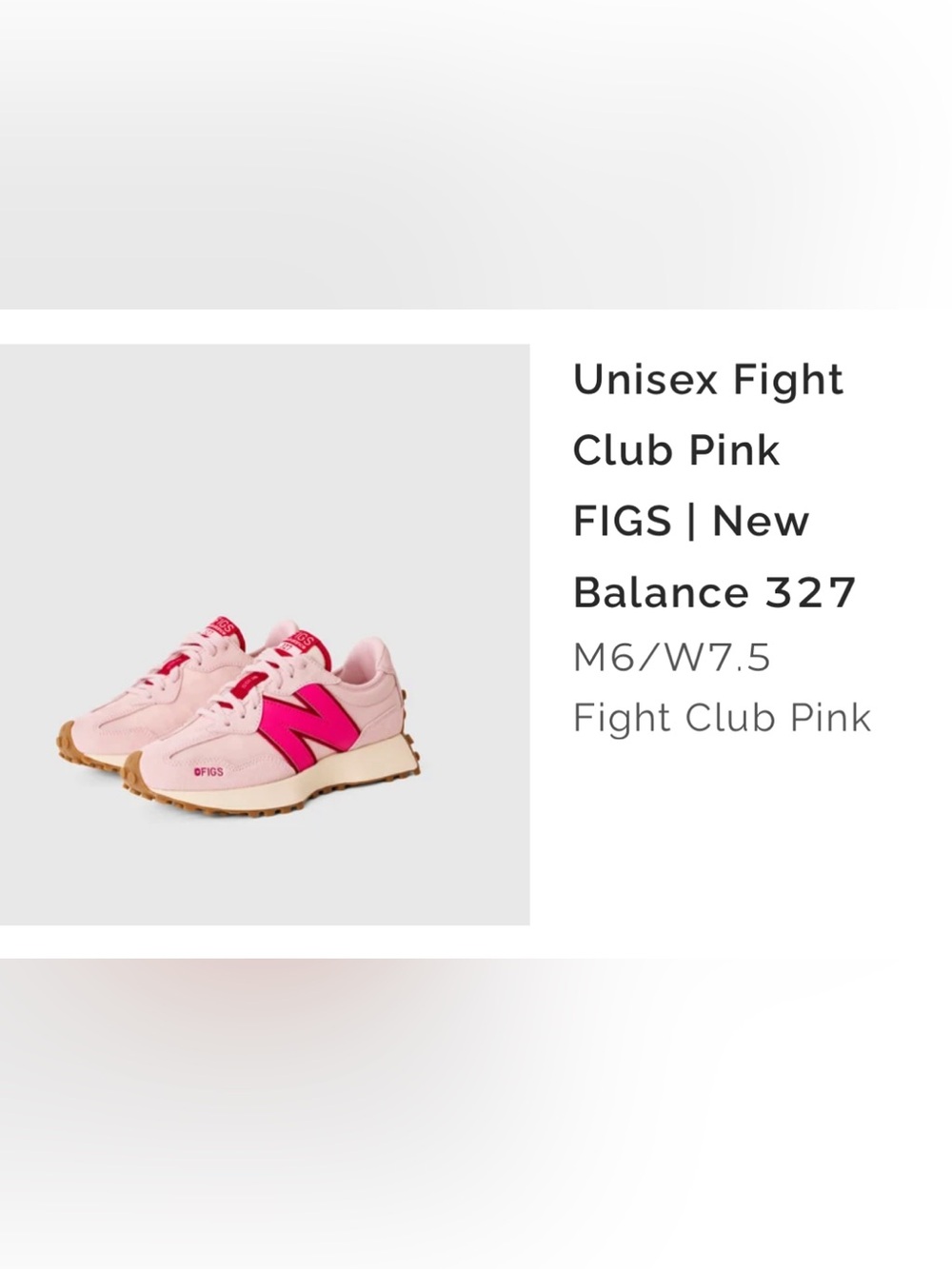 Limited Edition New Balance 327 Sneakers in Fight Club Pink